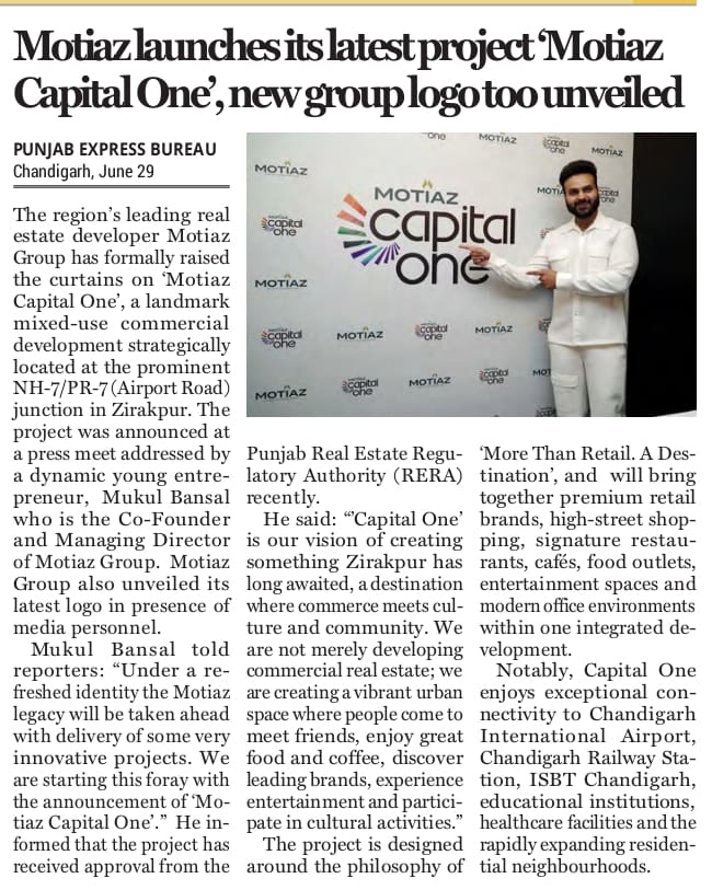 Motiaz Launches 'Capital One' — New Group Logo Unveiled